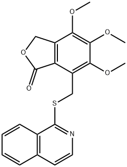 7-(isoquinolin-1-ylsulfanylmethyl)-4,5,6-trimethoxy-3H-2-benzofuran-1-one 구조식 이미지