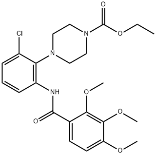 ethyl 4-[2-chloro-6-[(2,3,4-trimethoxybenzoyl)amino]phenyl]piperazine-1-carboxylate 구조식 이미지