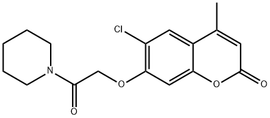 6-chloro-4-methyl-7-(2-oxo-2-piperidin-1-ylethoxy)chromen-2-one 구조식 이미지