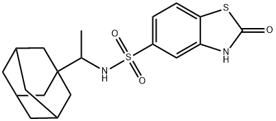 N-[1-(1-adamantyl)ethyl]-2-oxo-3H-1,3-benzothiazole-5-sulfonamide 구조식 이미지