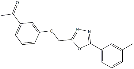 1-[3-[[5-(3-methylphenyl)-1,3,4-oxadiazol-2-yl]methoxy]phenyl]ethanone 구조식 이미지