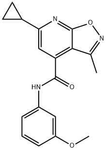 6-cyclopropyl-N-(3-methoxyphenyl)-3-methyl-[1,2]oxazolo[5,4-b]pyridine-4-carboxamide 구조식 이미지