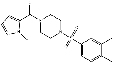 [4-(3,4-dimethylphenyl)sulfonylpiperazin-1-yl]-(2-methylpyrazol-3-yl)methanone 구조식 이미지