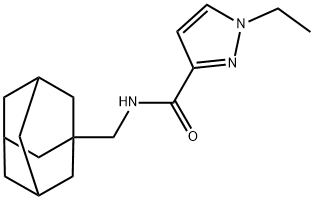 N-(1-adamantylmethyl)-1-ethylpyrazole-3-carboxamide 구조식 이미지