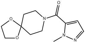 1,4-dioxa-8-azaspiro[4.5]decan-8-yl-(2-methylpyrazol-3-yl)methanone Structure