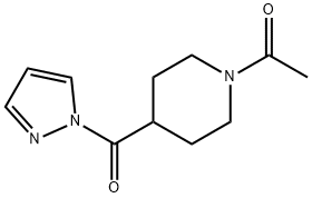 1-[4-(pyrazole-1-carbonyl)piperidin-1-yl]ethanone 구조식 이미지