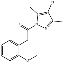 1-(4-chloro-3,5-dimethylpyrazol-1-yl)-2-(2-methoxyphenyl)ethanone 구조식 이미지