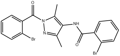 2-bromo-N-[1-(2-bromobenzoyl)-3,5-dimethylpyrazol-4-yl]benzamide Structure