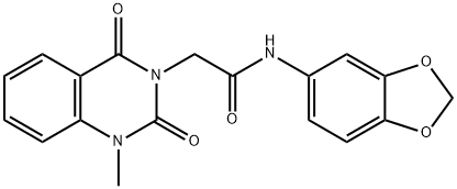 N-(1,3-benzodioxol-5-yl)-2-(1-methyl-2,4-dioxoquinazolin-3-yl)acetamide 구조식 이미지