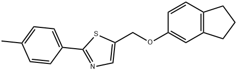 5-(2,3-dihydro-1H-inden-5-yloxymethyl)-2-(4-methylphenyl)-1,3-thiazole 구조식 이미지