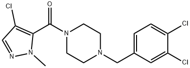 (4-chloro-2-methylpyrazol-3-yl)-[4-[(3,4-dichlorophenyl)methyl]piperazin-1-yl]methanone 구조식 이미지