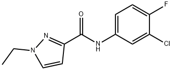 N-(3-chloro-4-fluorophenyl)-1-ethylpyrazole-3-carboxamide 구조식 이미지