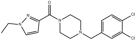 [4-[(3,4-dichlorophenyl)methyl]piperazin-1-yl]-(1-ethylpyrazol-3-yl)methanone Structure