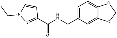 N-(1,3-benzodioxol-5-ylmethyl)-1-ethylpyrazole-3-carboxamide Structure