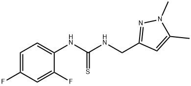 1-(2,4-difluorophenyl)-3-[(1,5-dimethylpyrazol-3-yl)methyl]thiourea 구조식 이미지