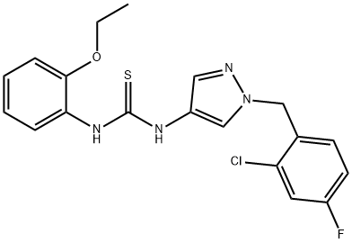 1-[1-[(2-chloro-4-fluorophenyl)methyl]pyrazol-4-yl]-3-(2-ethoxyphenyl)thiourea Structure
