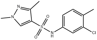 N-(3-chloro-4-methylphenyl)-1,3-dimethylpyrazole-4-sulfonamide Structure