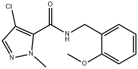 4-chloro-N-[(2-methoxyphenyl)methyl]-2-methylpyrazole-3-carboxamide 구조식 이미지