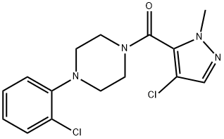 (4-chloro-2-methylpyrazol-3-yl)-[4-(2-chlorophenyl)piperazin-1-yl]methanone 구조식 이미지