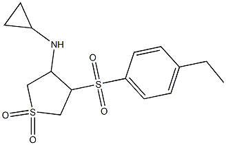 N-cyclopropyl-4-(4-ethylphenyl)sulfonyl-1,1-dioxothiolan-3-amine 구조식 이미지