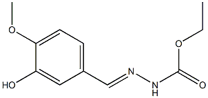 ethyl N-[(E)-(3-hydroxy-4-methoxyphenyl)methylideneamino]carbamate 구조식 이미지