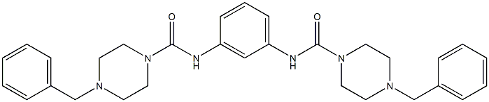 4-benzyl-N-[3-[(4-benzylpiperazine-1-carbonyl)amino]phenyl]piperazine-1-carboxamide 구조식 이미지