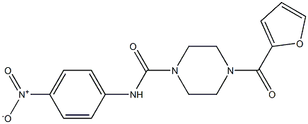 4-(furan-2-carbonyl)-N-(4-nitrophenyl)piperazine-1-carboxamide 구조식 이미지