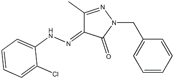 (4E)-2-benzyl-4-[(2-chlorophenyl)hydrazinylidene]-5-methylpyrazol-3-one Structure