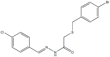 2-[(4-bromophenyl)methylsulfanyl]-N-[(E)-(4-chlorophenyl)methylideneamino]acetamide 구조식 이미지