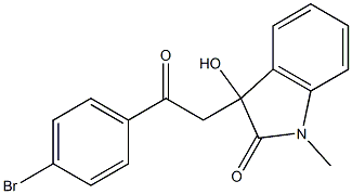 3-[2-(4-bromophenyl)-2-oxoethyl]-3-hydroxy-1-methylindol-2-one 구조식 이미지