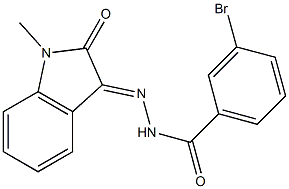 3-bromo-N-[(E)-(1-methyl-2-oxoindol-3-ylidene)amino]benzamide Structure
