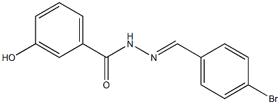 N-[(E)-(4-bromophenyl)methylideneamino]-3-hydroxybenzamide 구조식 이미지