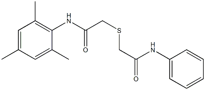 2-[2-oxo-2-(2,4,6-trimethylanilino)ethyl]sulfanyl-N-phenylacetamide 구조식 이미지