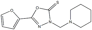 5-(furan-2-yl)-3-(piperidin-1-ylmethyl)-1,3,4-oxadiazole-2-thione 구조식 이미지