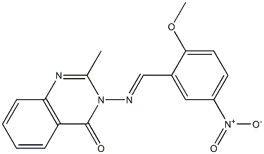 3-[(E)-(2-methoxy-5-nitrophenyl)methylideneamino]-2-methylquinazolin-4-one Structure