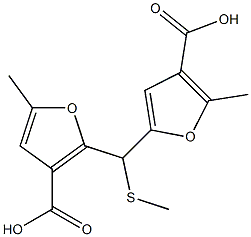 2-[(4-carboxy-5-methylfuran-2-yl)methylsulfanylmethyl]-5-methylfuran-3-carboxylic acid Structure