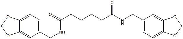N,N'-bis(1,3-benzodioxol-5-ylmethyl)hexanediamide Structure