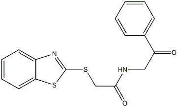 2-(1,3-benzothiazol-2-ylsulfanyl)-N-phenacylacetamide 구조식 이미지