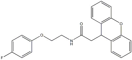 N-[2-(4-fluorophenoxy)ethyl]-2-(9H-xanthen-9-yl)acetamide 구조식 이미지