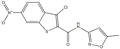 3-chloro-N-(5-methyl-1,2-oxazol-3-yl)-6-nitro-1-benzothiophene-2-carboxamide Structure