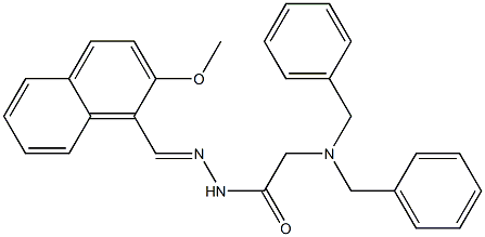 2-(dibenzylamino)-N-[(E)-(2-methoxynaphthalen-1-yl)methylideneamino]acetamide 구조식 이미지