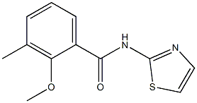 2-methoxy-3-methyl-N-(1,3-thiazol-2-yl)benzamide 구조식 이미지