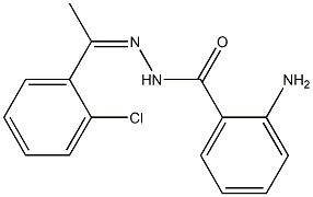 2-amino-N-[(Z)-1-(2-chlorophenyl)ethylideneamino]benzamide 구조식 이미지