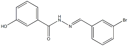 N-[(E)-(3-bromophenyl)methylideneamino]-3-hydroxybenzamide 구조식 이미지