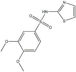 3,4-dimethoxy-N-(1,3-thiazol-2-yl)benzenesulfonamide 구조식 이미지