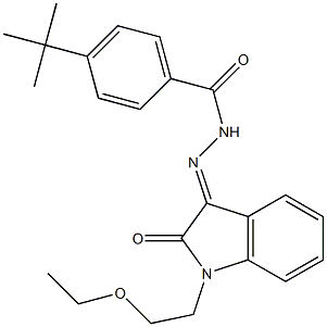 4-tert-butyl-N-[(E)-[1-(2-ethoxyethyl)-2-oxoindol-3-ylidene]amino]benzamide 구조식 이미지