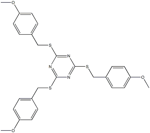 2,4,6-tris[(4-methoxyphenyl)methylsulfanyl]-1,3,5-triazine Structure