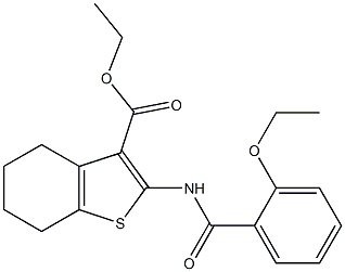 ethyl 2-[(2-ethoxybenzoyl)amino]-4,5,6,7-tetrahydro-1-benzothiophene-3-carboxylate 구조식 이미지