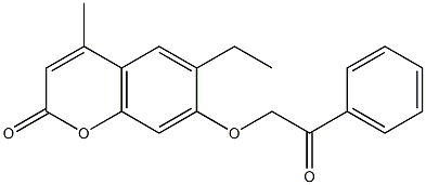 6-ethyl-4-methyl-7-phenacyloxychromen-2-one 구조식 이미지