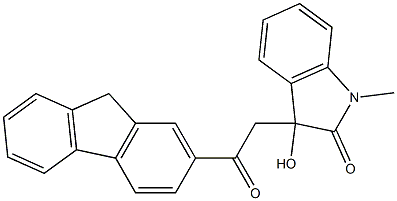 3-[2-(9H-fluoren-2-yl)-2-oxoethyl]-3-hydroxy-1-methylindol-2-one 구조식 이미지